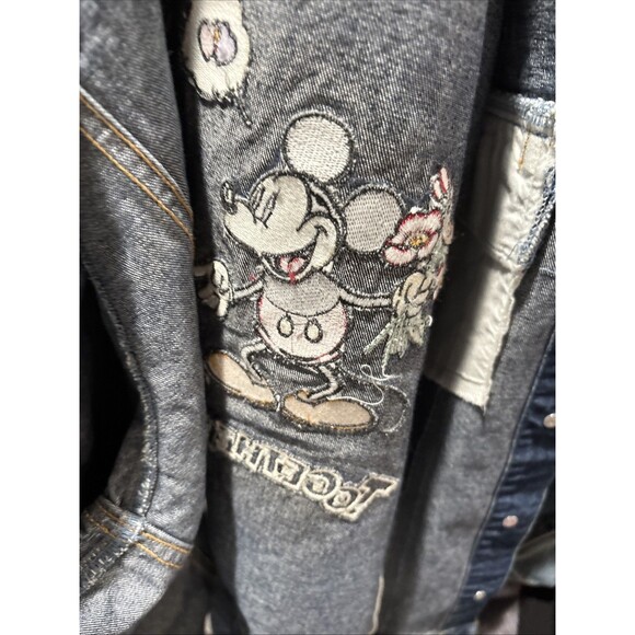 Disney Mickey & Minnie Together Forever Denim Jean Jacket Size XL Love Boho - Picture 14 of 14